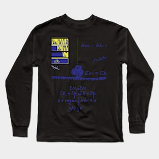 Physics tshirt - free fall motion (colour) Long Sleeve T-Shirt